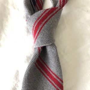 J. Crew Wool/Silk Tie In - Gray w/ Navy/Red